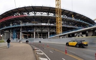 Протест рабочих на стадионе Камп Ноу