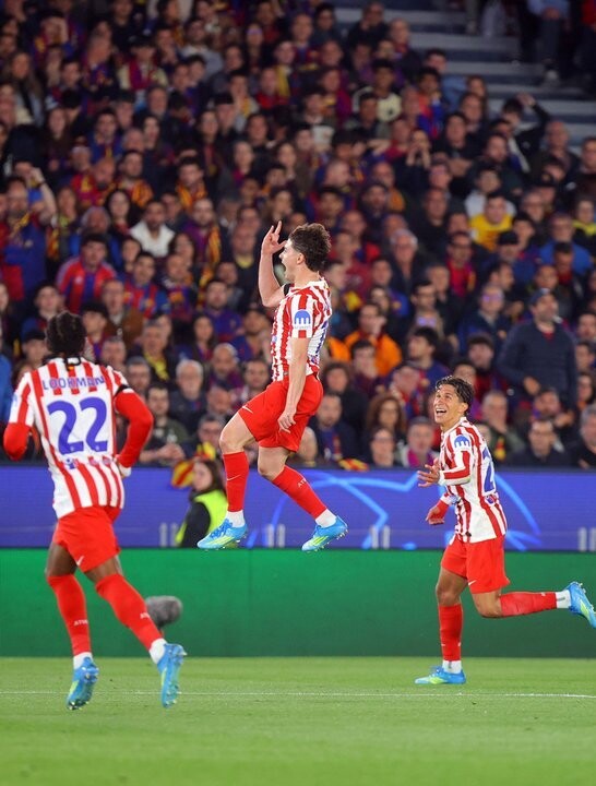 马德里竞技在欧冠四分之一决赛首回合战胜巴塞罗那